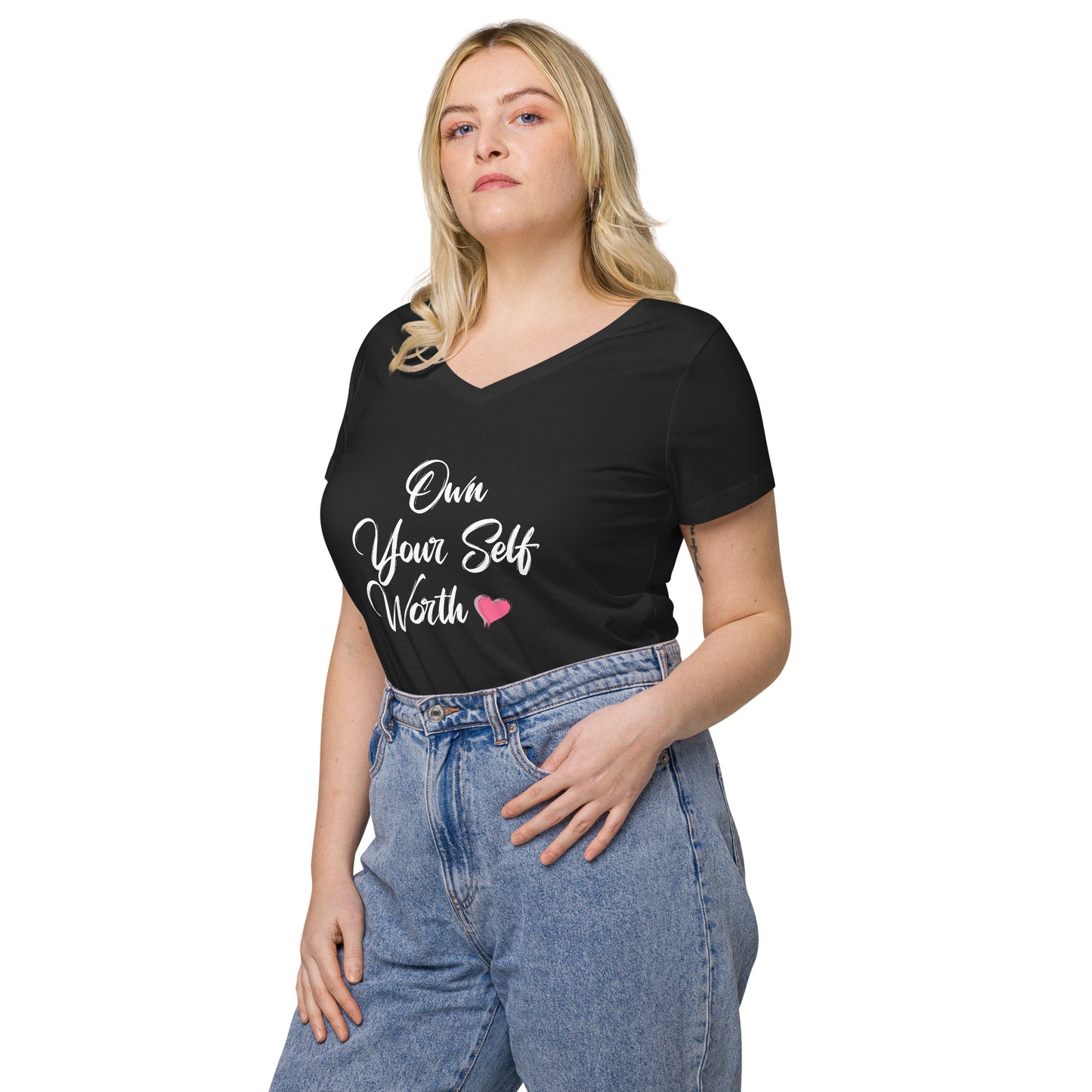 Own your self worth v-neck t-shirt