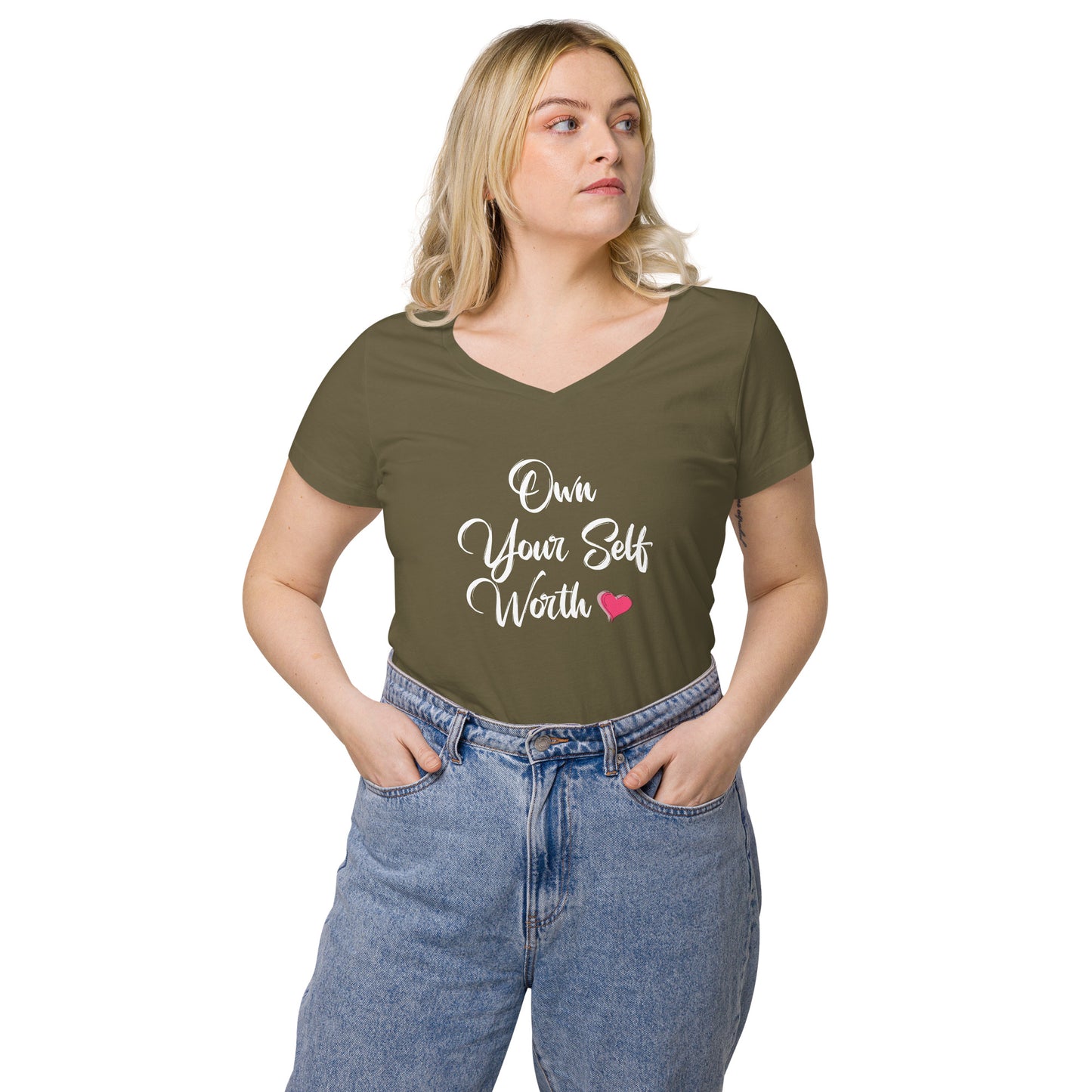 Own your self worth v-neck t-shirt