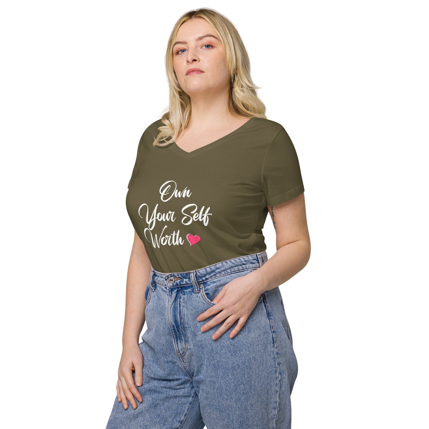 Own your self worth v-neck t-shirt