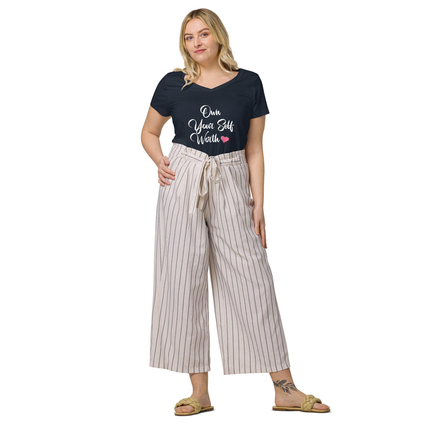 Own your self worth v-neck t-shirt