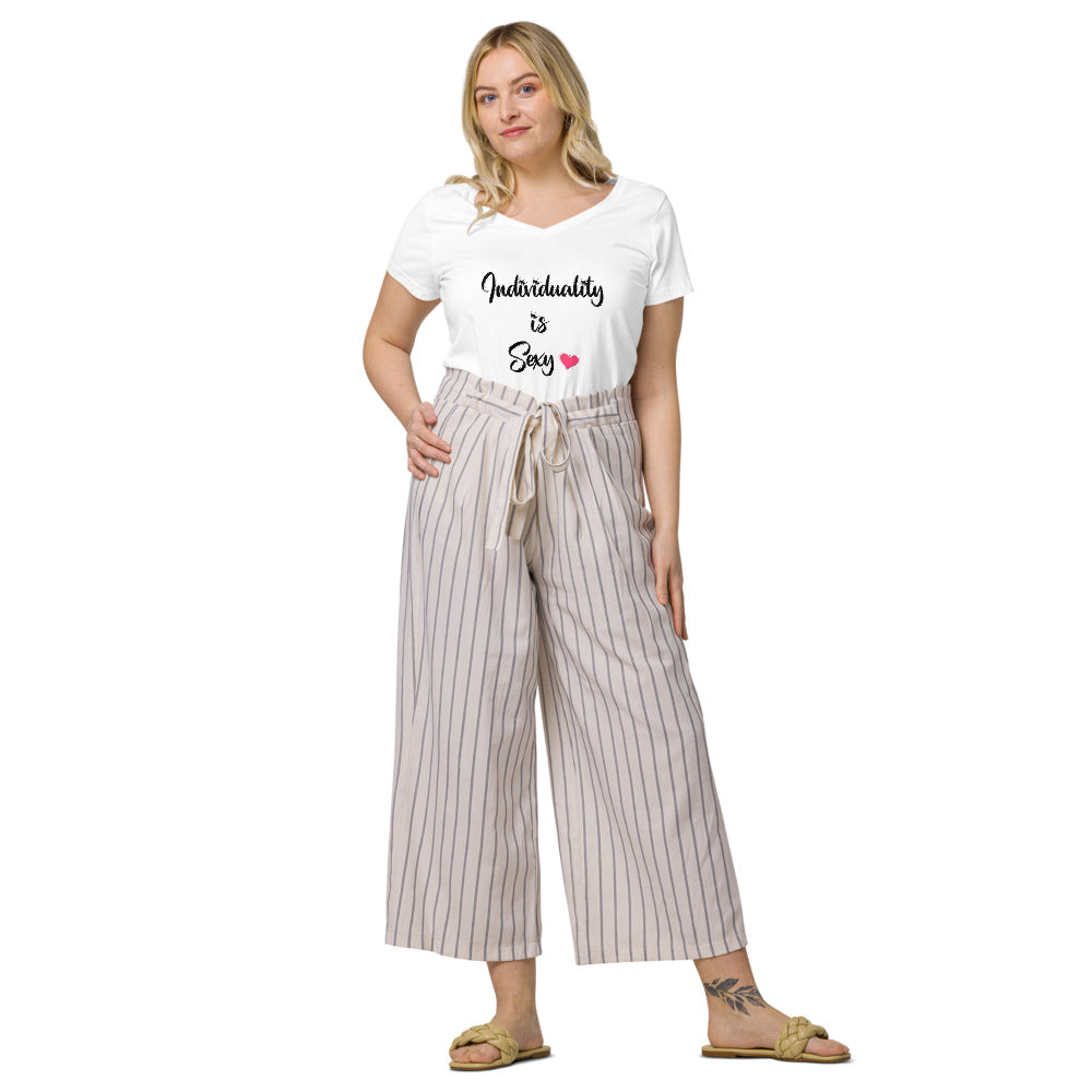 Individuality is Sexy v-neck white t-shirt
