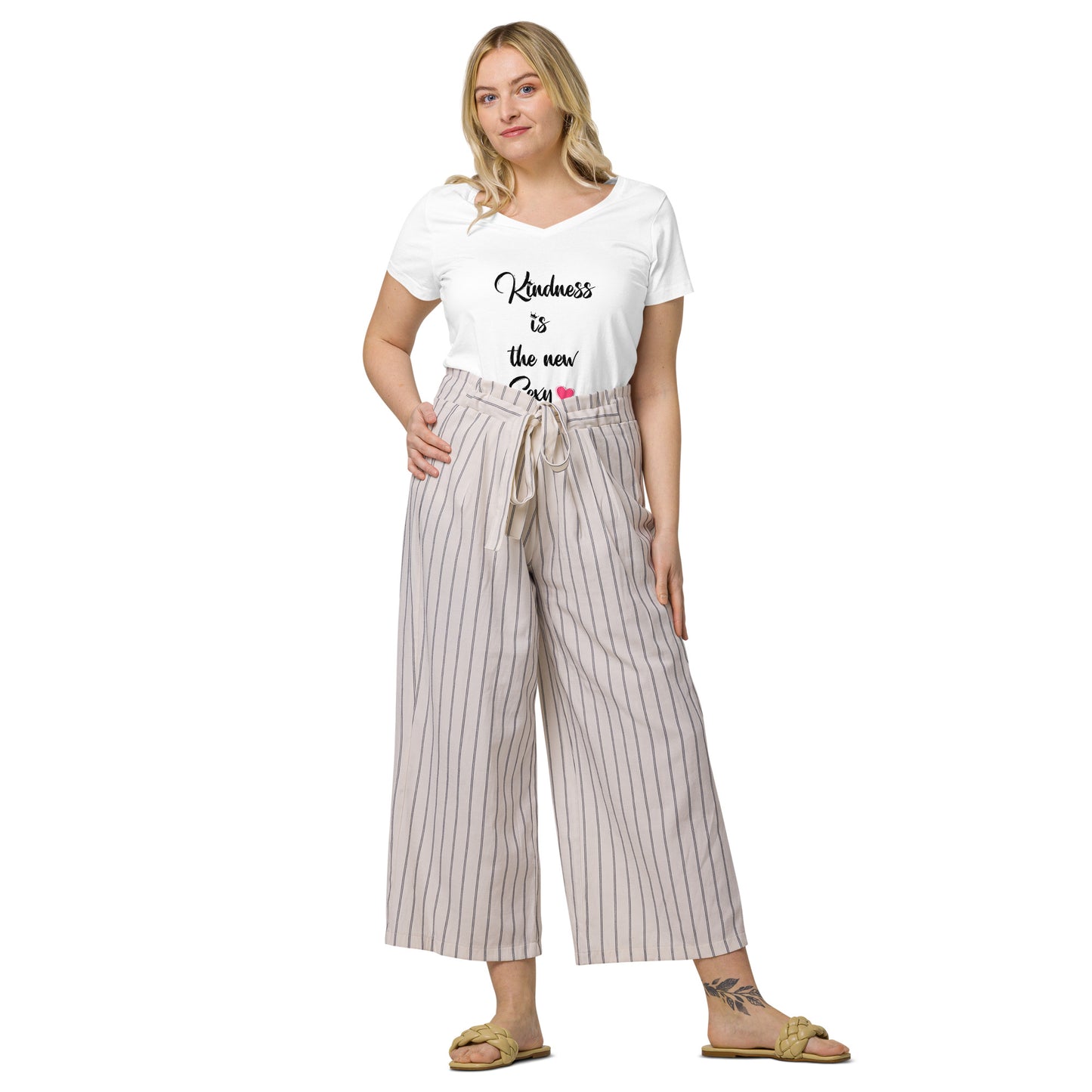 Kindness is the new sexy v-neck white t-shirt