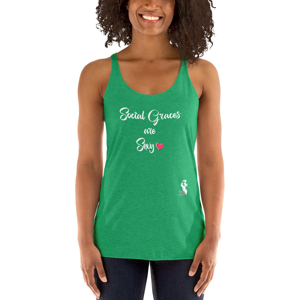 Women's Racerback Tank - Social graces are Sexy - Colors