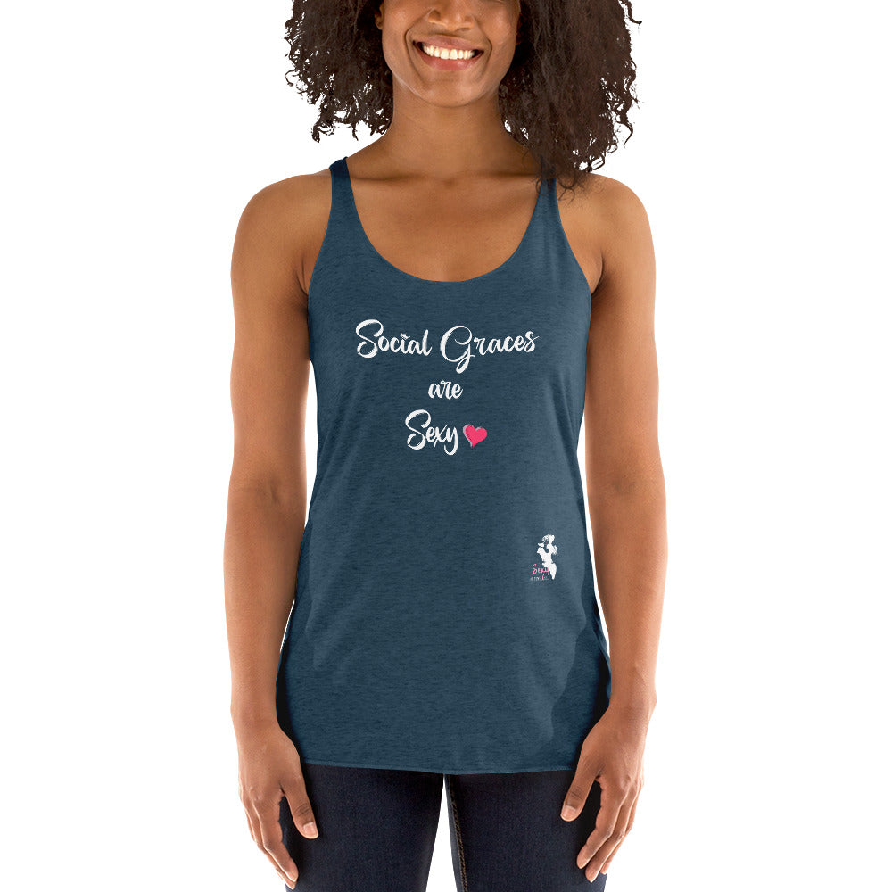 Women's Racerback Tank - Social graces are Sexy - Colors