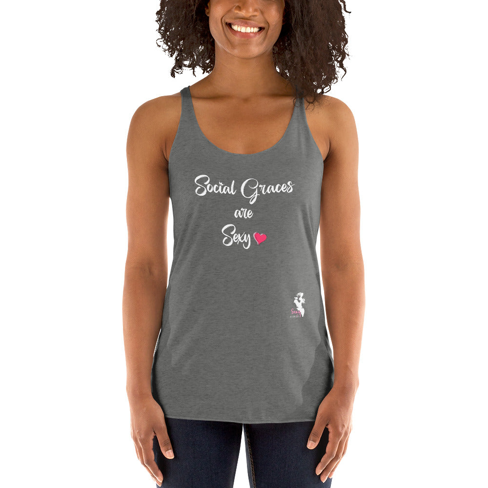 Women's Racerback Tank - Social graces are Sexy - Colors