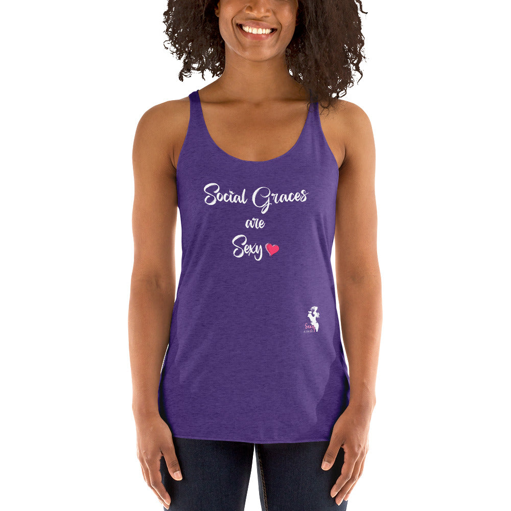 Women's Racerback Tank - Social graces are Sexy - Colors