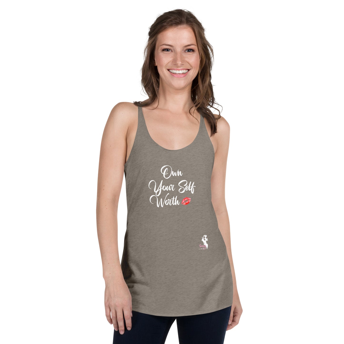 Women's Racerback Tank - Own your self worth - Colors