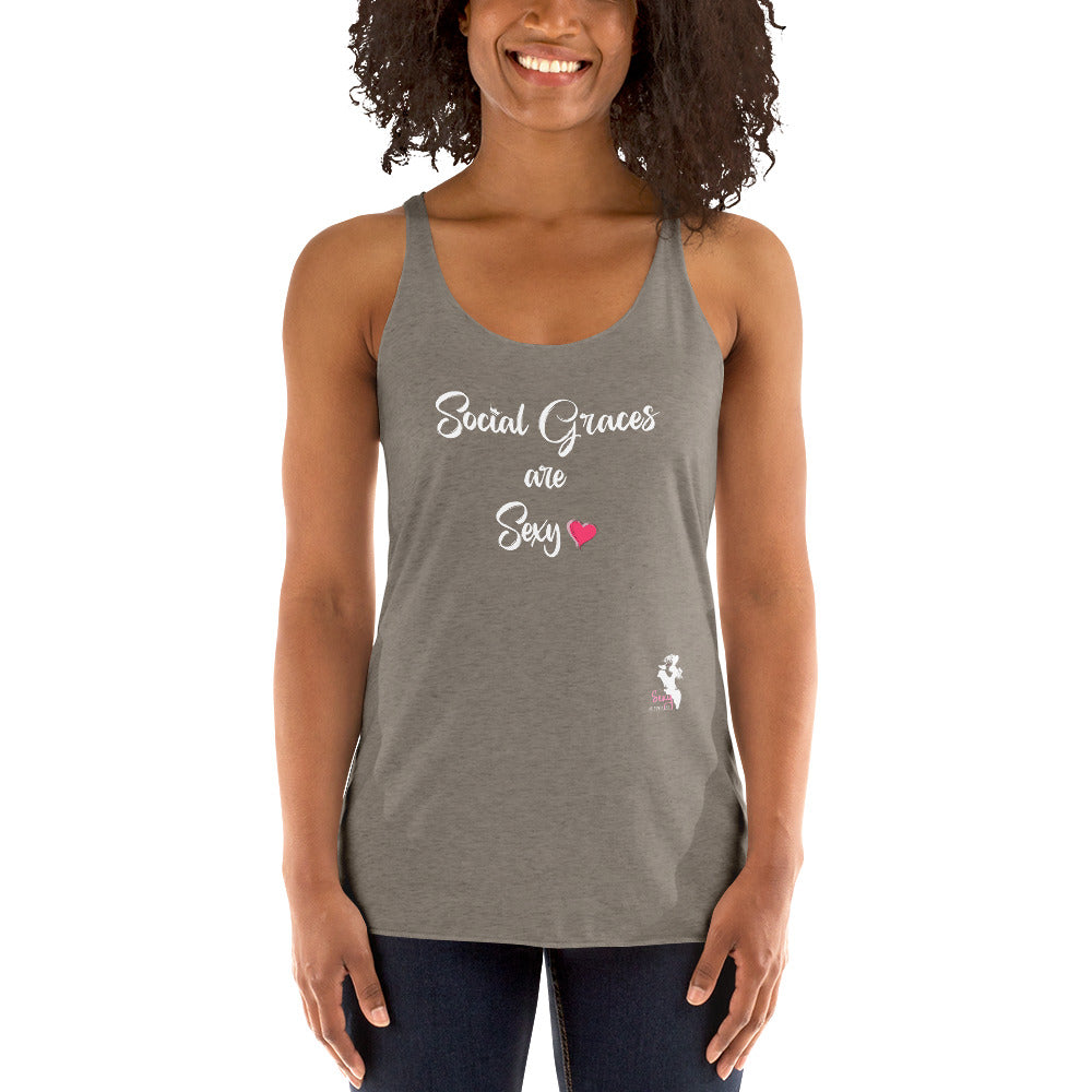 Women's Racerback Tank - Social graces are Sexy - Colors