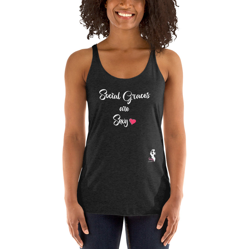 Women's Racerback Tank - Social graces are Sexy - Colors