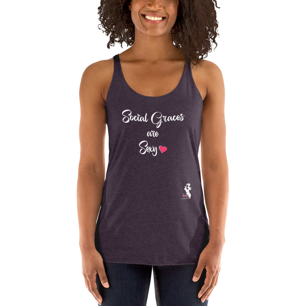 Women's Racerback Tank - Social graces are Sexy - Colors