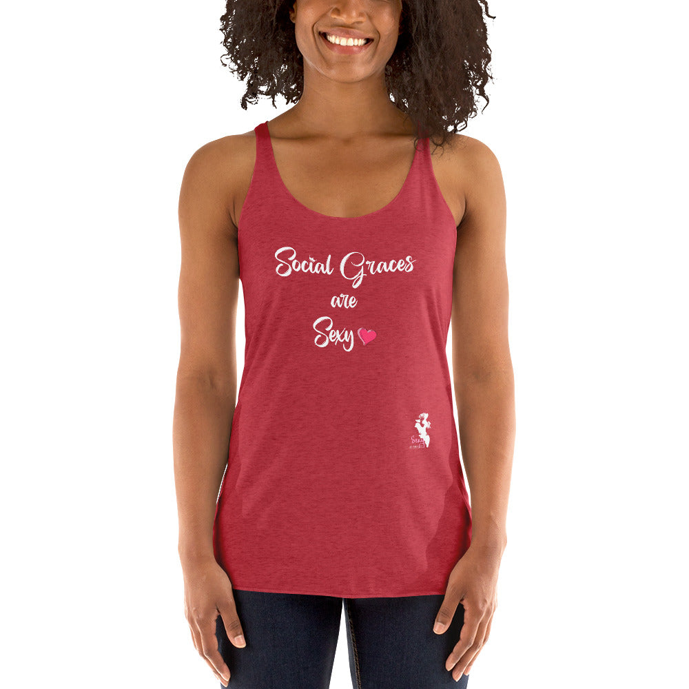 Women's Racerback Tank - Social graces are Sexy - Colors
