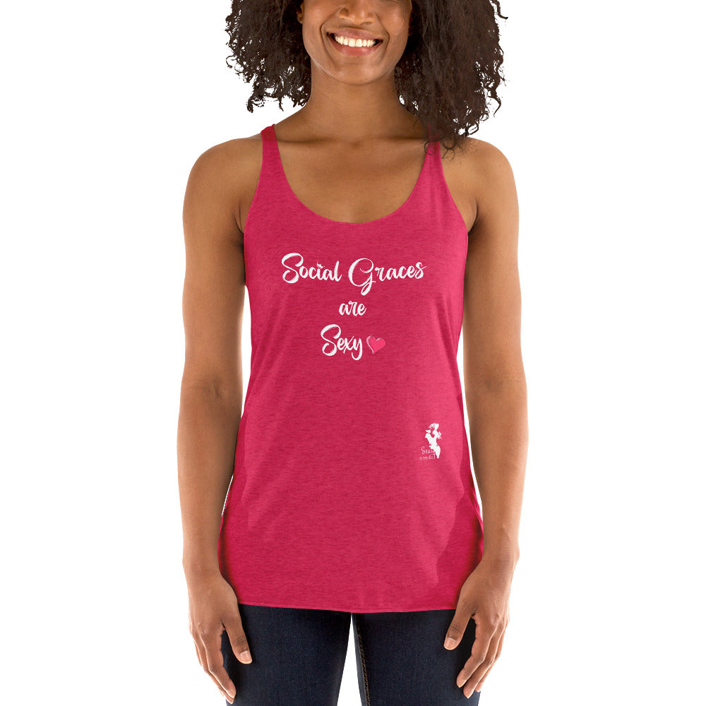 Women's Racerback Tank - Social graces are Sexy - Colors
