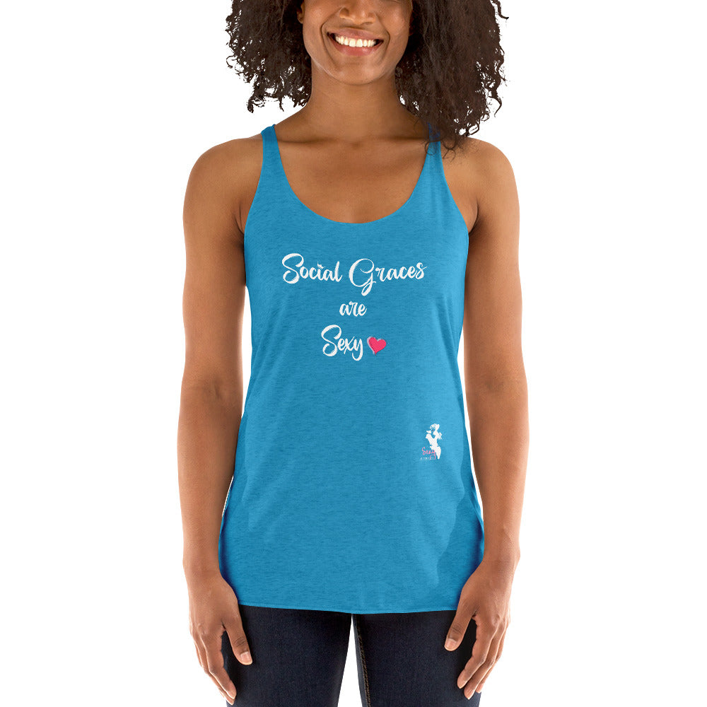 Women's Racerback Tank - Social graces are Sexy - Colors