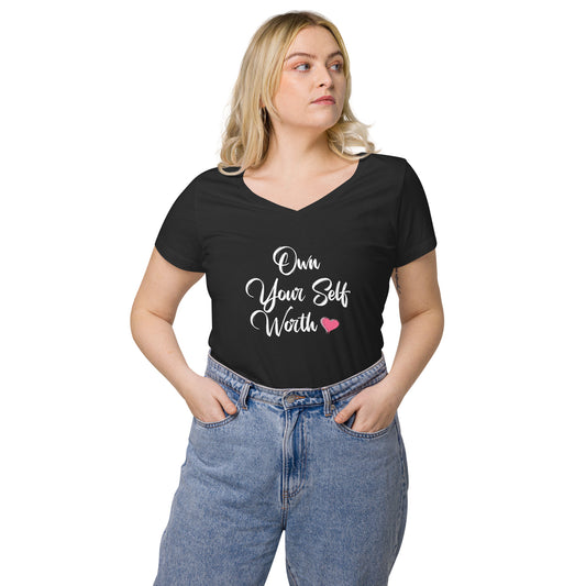 Own your self worth v-neck t-shirt