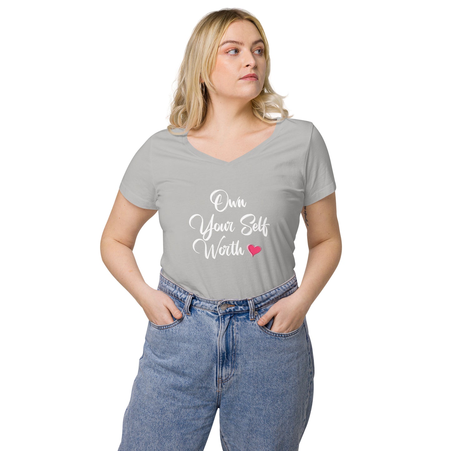 Own your self worth v-neck t-shirt