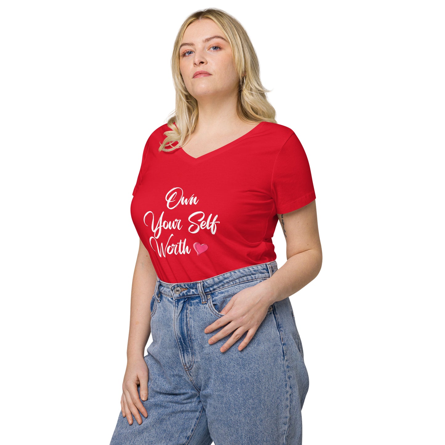 Own your self worth v-neck t-shirt